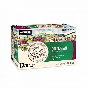 New England Coffee Colombian Decaffeinated Single Serve 12 ct Box Catalog